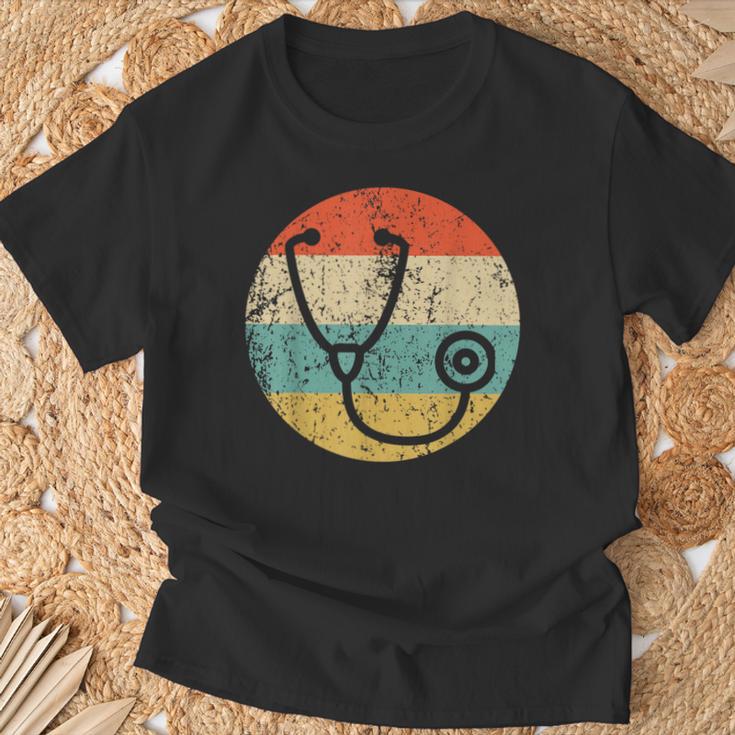 ドクター・ナースヴィンテージレトロ聴診器 Tシャツ 高齢者への贈り物
