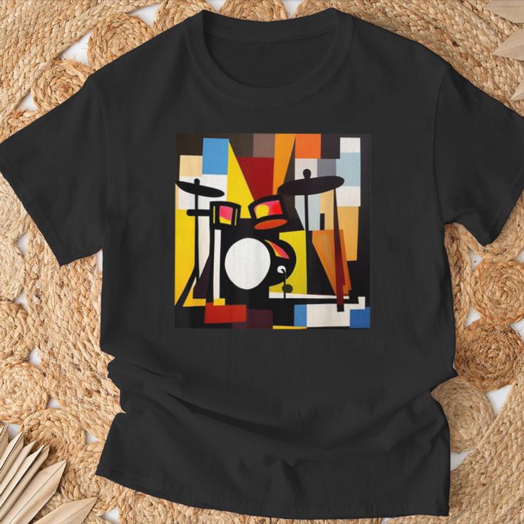 ドラムモチーフ カラフル シルエット 楽器 ドラマー Tシャツ 高齢者への贈り物