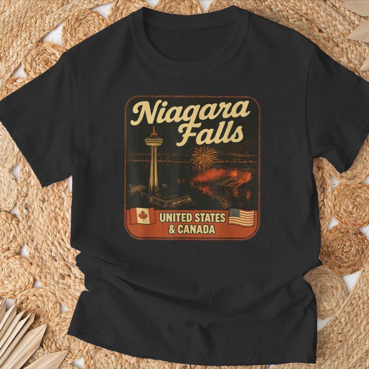 ナイアガラフォールズ カナダ アメリカ 夜の花火 スカイライン お土産 Tシャツ 高齢者への贈り物