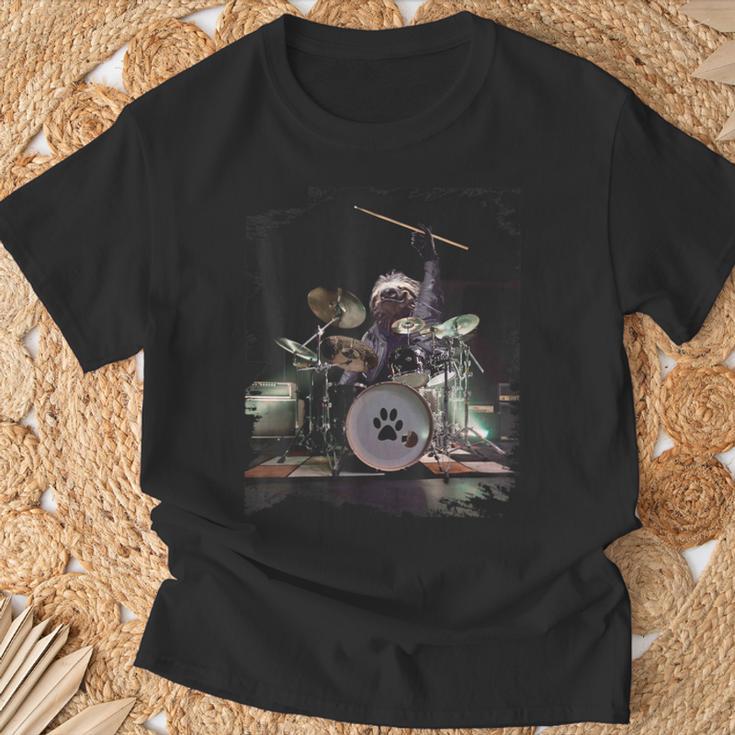 ナマケモノドラマー ドラム おもしろ Tシャツ 高齢者への贈り物