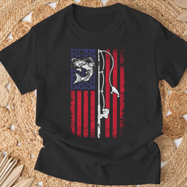 ナマズ アメリカ国旗 キャットフィッシング 漁師 釣り 長袖tシャツ Tシャツ 高齢者への贈り物