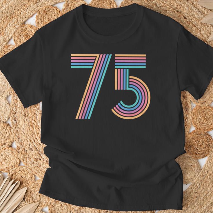 ナンバー 75 七五周年 男性 女性 75歳の誕生日 Tシャツ 高齢者への贈り物