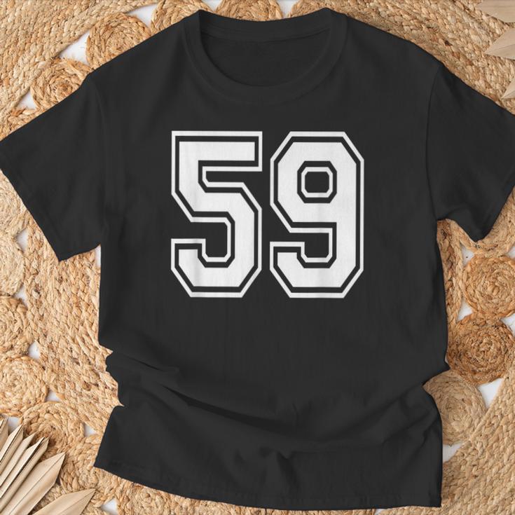 ナンバー59 59歳の誕生日ギフト選手チーム番号入りジャージ Tシャツ 高齢者への贈り物