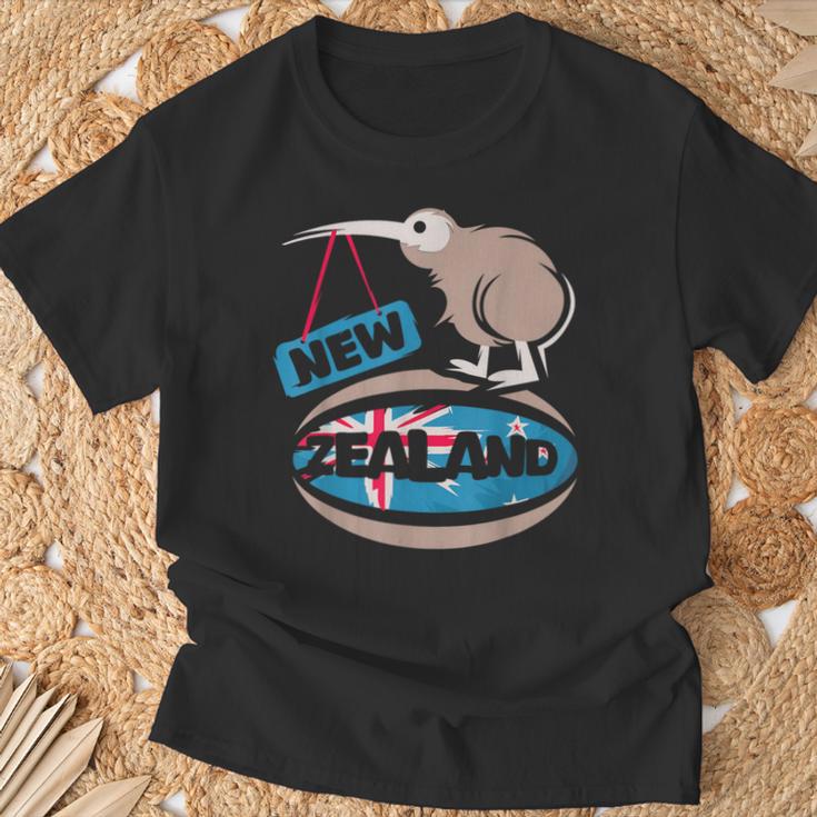 ニュージーランド キウイ ラグビー コミック イラスト 旗 シンボル Tシャツ 高齢者への贈り物