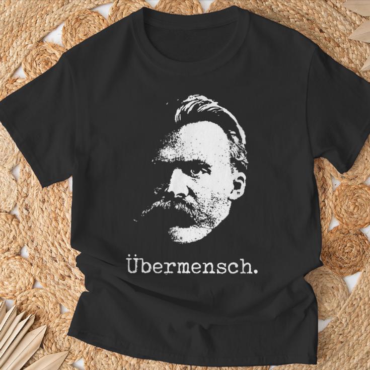 ニーチェ・ザラトゥストラ-ユーバーメンシュ哲学-超人 Tシャツ 高齢者への贈り物