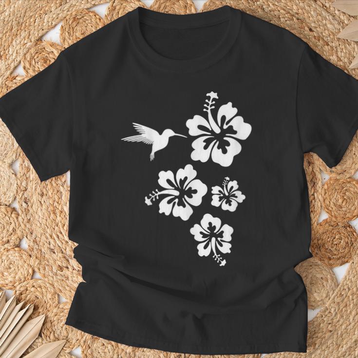 ハチドリ、ハイビスカス、花、男性、女性、子供 Tropical Hummingbird Hibiscus Flowers Tシャツ 高齢者への贈り物