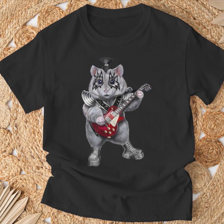 ハムスター ロックスター 動物 ギター Tシャツ 高齢者への贈り物
