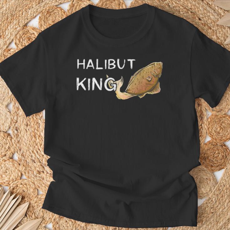 メンズ ハリバット 王様キャッチ おかしな釣り 漁師 ハリブット 魚 Tシャツ 高齢者への贈り物