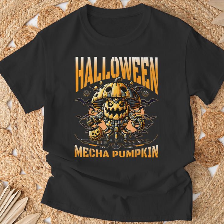 ハロウィンメカかぼちゃロボットsfホラー Tシャツ 高齢者への贈り物