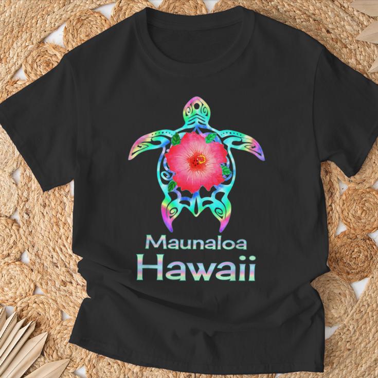 ハワイアン カラフル ウミガメ マウナロア ハワイ Tシャツ 高齢者への贈り物