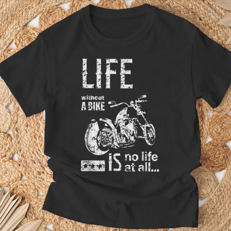 バイク オートバイ アメリカン クルーザー モーターサイクル おしゃれ ダメージ デザイン Tシャツ 高齢者への贈り物