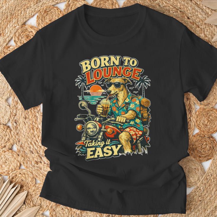 バイクでアイスコーヒーを飲むラーチャー面白いdigor Tシャツ 高齢者への贈り物