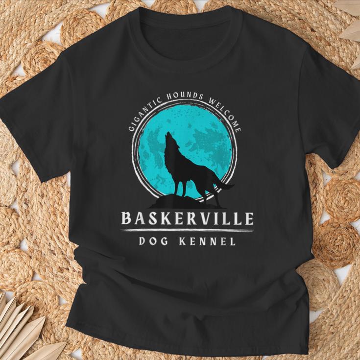 バスカヴィル犬小屋 巨大猟犬へようこそ シャーロック・ホームズ Tシャツ 高齢者への贈り物
