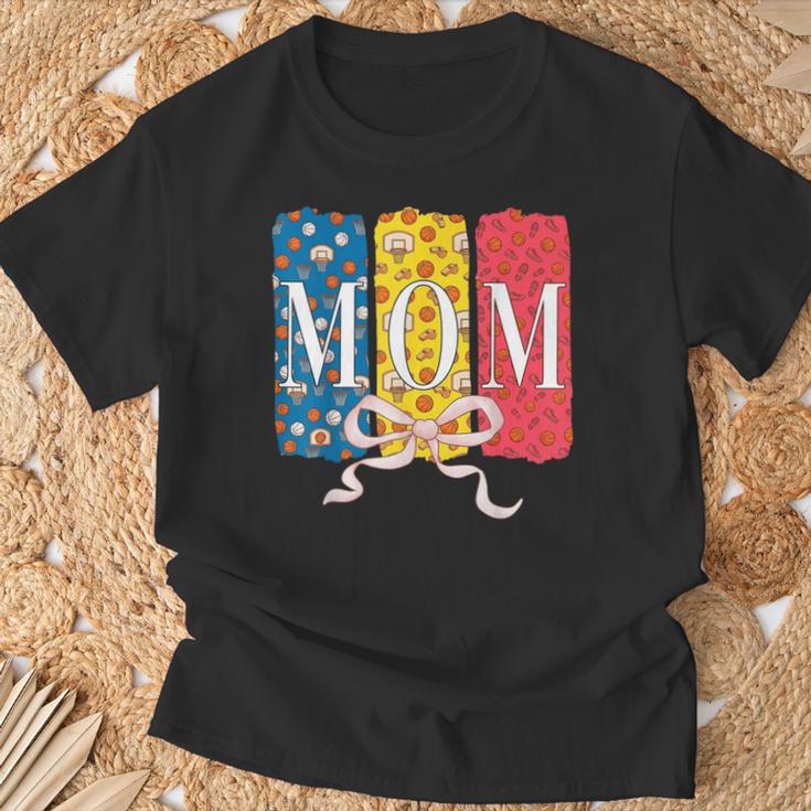 バスケットボールママコケットボウバスケットボールボール柄母の日 Tシャツ 高齢者への贈り物