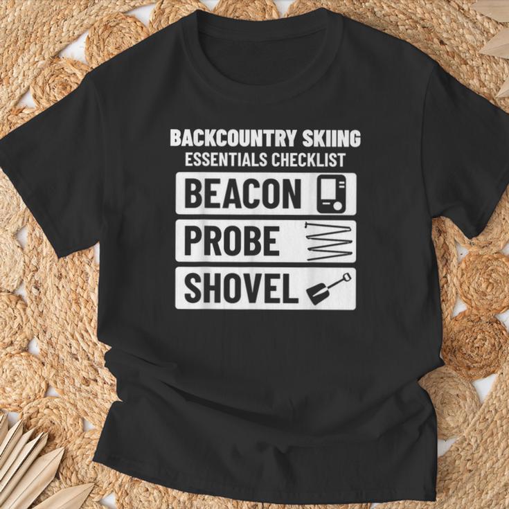バックカントリースキー エッセンシャルチェックリスト ゲレンデ外スキーヤー用 Tシャツ 高齢者への贈り物