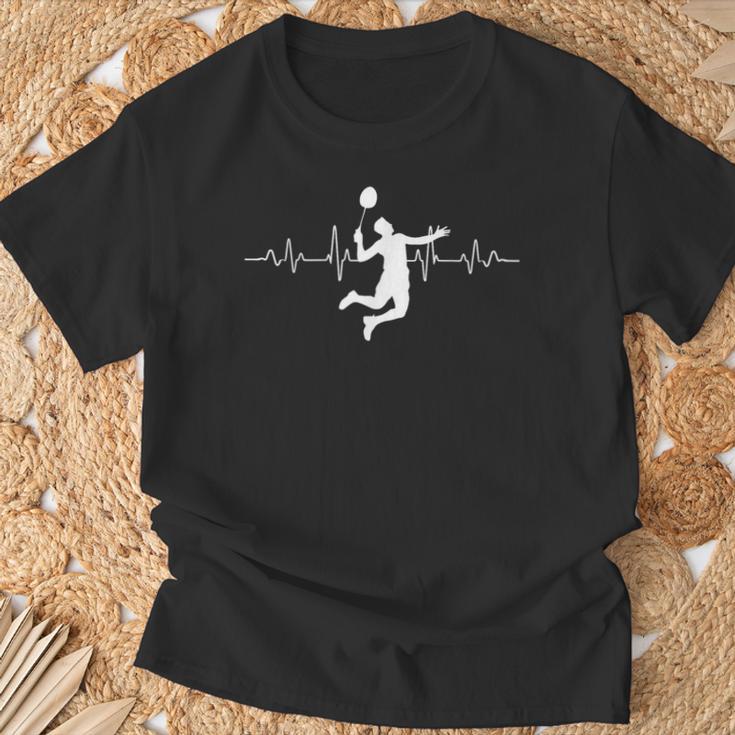 バドミントン ハートビート おもしろギフト バドミントン Tシャツ 高齢者への贈り物