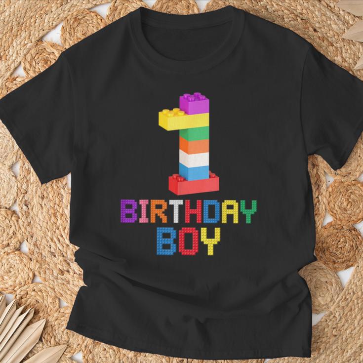 ビルディング・ブリックス 1歳のバースデー・ボーイ 1 1年目マスター・ビルダー Tシャツ 高齢者への贈り物