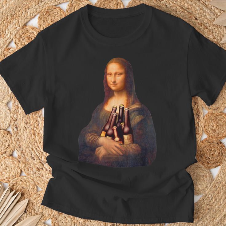 ビール 酒 面白いtシャツ モナリザ 飲み おもしろ 飲み会 のんべえ メンズ ネタ 服 美術 パーティー Tシャツ 高齢者への贈り物