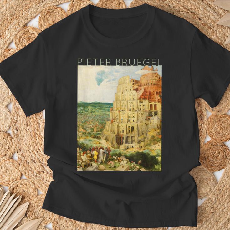 ピーテル・ブリューゲル 長老 バベルの大塔 Tシャツ 高齢者への贈り物