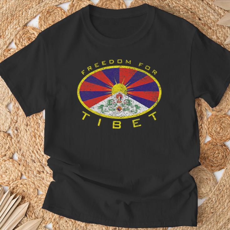 フリーダム チベットフラッグオーバル Tシャツ 高齢者への贈り物