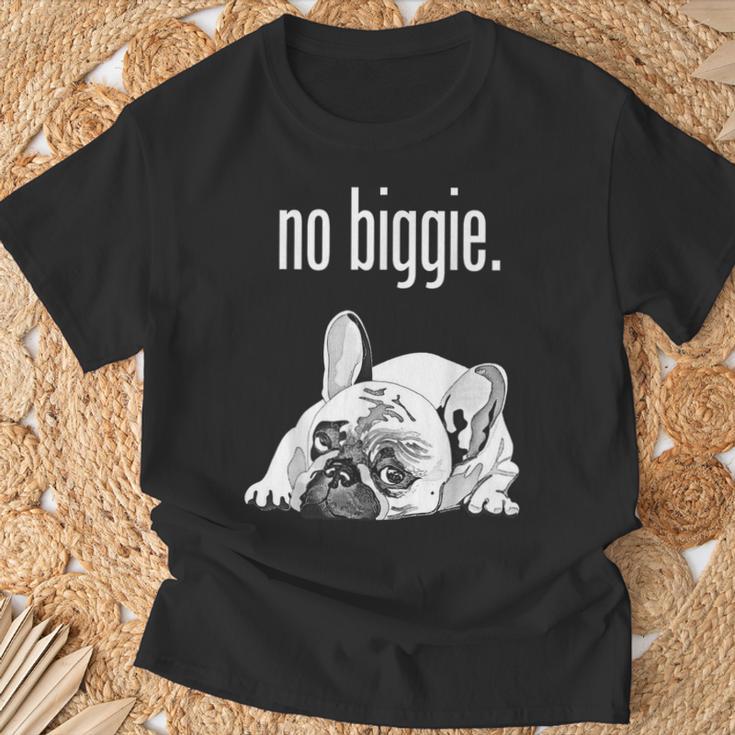 フレンチブルドッグ ビギーなし かわいいフレンチブルドッグ「大物じゃない」 Tシャツ 高齢者への贈り物