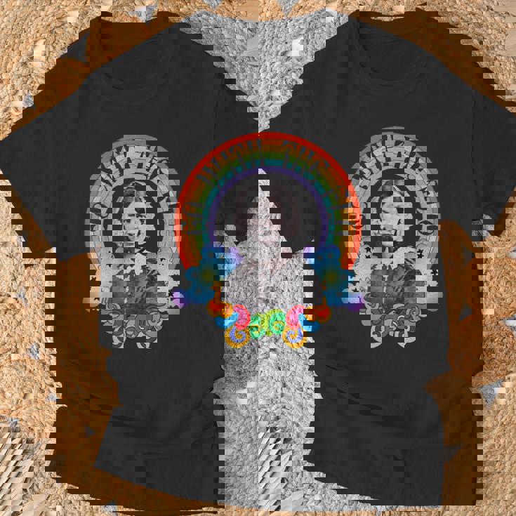 フローレンス・ナイチンゲール Groovy Nurse Go With Flo レトロレインボー Tシャツ 高齢者への贈り物