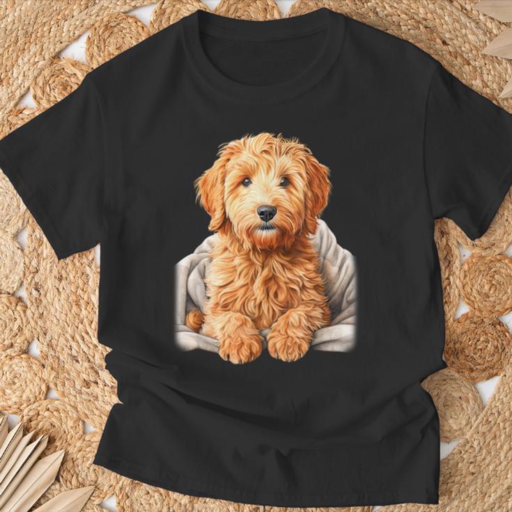 ブランキー付きのかわいいゴールデンドゥードル犬 Tシャツ 高齢者への贈り物