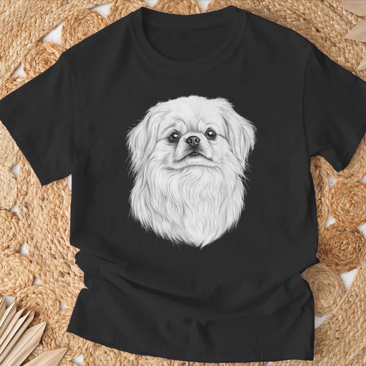 ペキニーズドッググラフィックペットアートペキニーズ。 Tシャツ 高齢者への贈り物