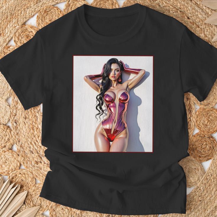 ホットガールオンtシャツ 男性用 セクシー巨乳sfピンナップガール 長袖tシャツ Tシャツ 高齢者への贈り物