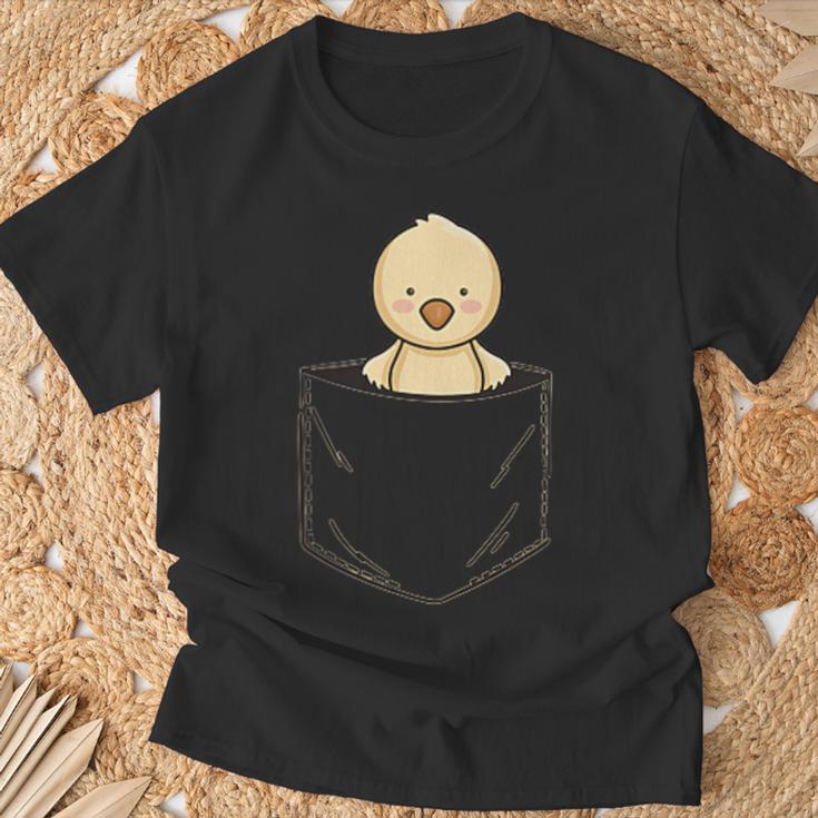 ポケットアニマルかわいいひよこチキンのポケット Tシャツ 高齢者への贈り物