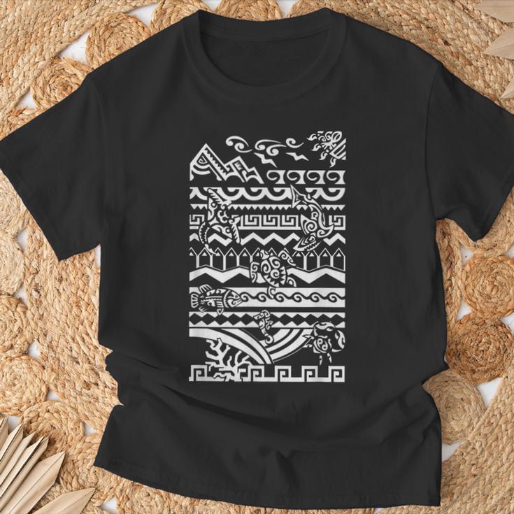 ポリネシア トライバル ハワイアン マオリ 太陽 ウミガメ 動物 Tシャツ 高齢者への贈り物
