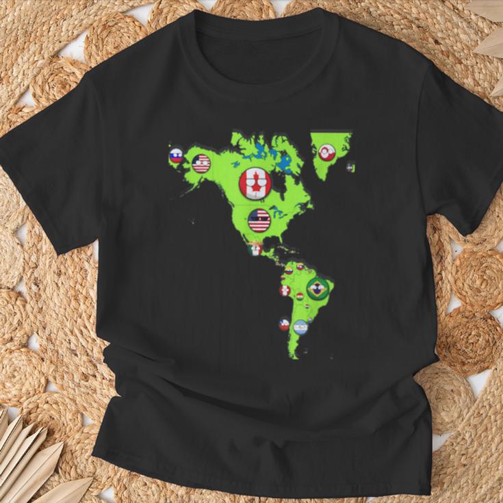 ポーランドボール北米と南米大陸 Tシャツ 高齢者への贈り物