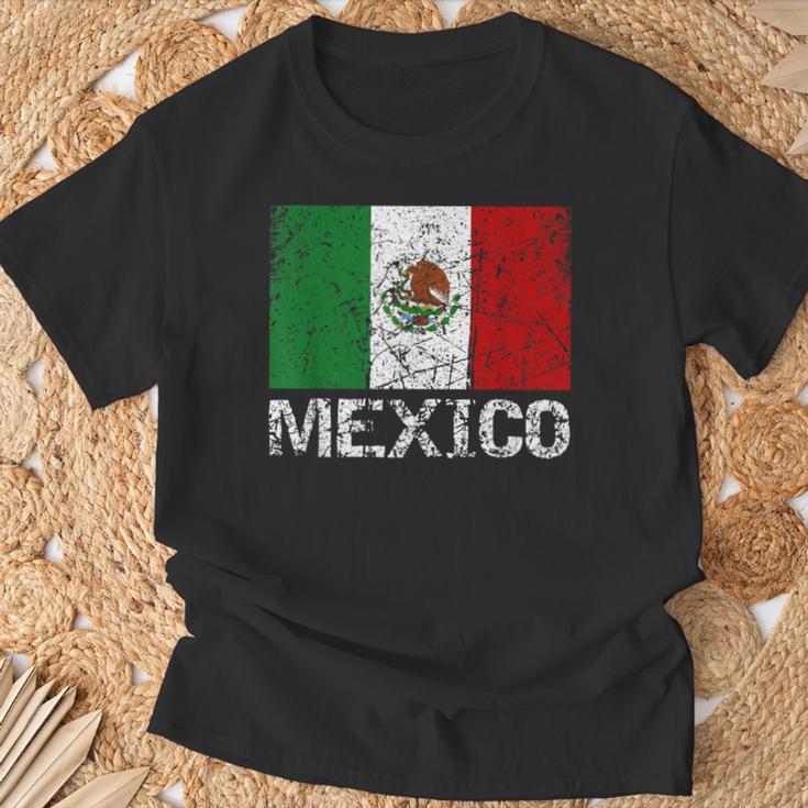 メキシコの国旗 アンティーク調 男性 女性 キッズ Tシャツ 高齢者への贈り物