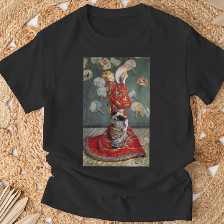 モネのマダム-着物を着たモネ Tシャツ 高齢者への贈り物