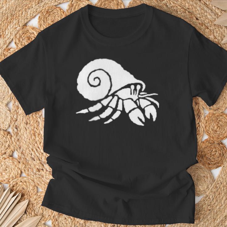 ヤドカリ ミニマリスト 白黒 Tシャツ 高齢者への贈り物