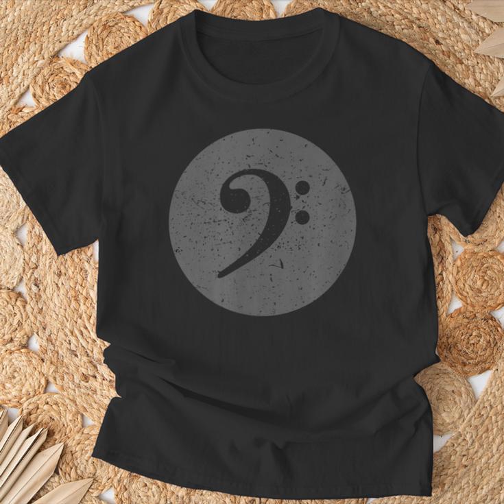 ユーズドドベース音記号F音記号-ベースギター、ダブルベース Tシャツ 高齢者への贈り物