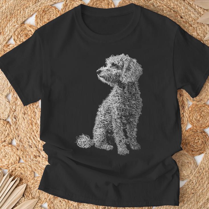 ラブラドゥードル モチーフ ペット イラスト 犬 ラブラドゥードル Tシャツ 高齢者への贈り物
