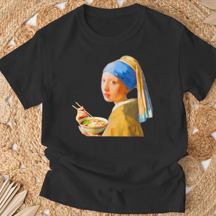 ラーメン 面白いtシャツ おもしろ ネタ フェルメール メンズ 面白い 服 おもしろグッズ グルメ 食べ物 Tシャツ 高齢者への贈り物