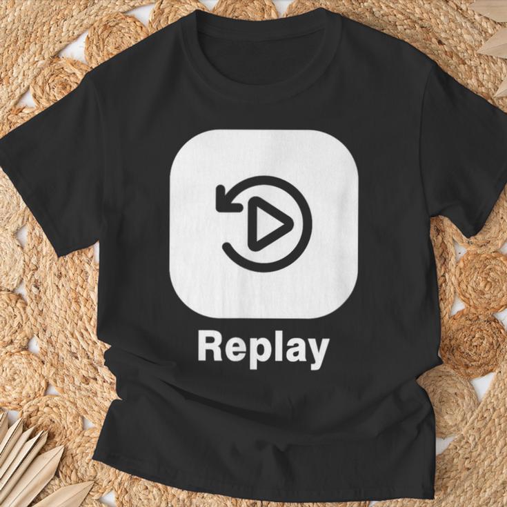 リプレイボタン Tシャツ 高齢者への贈り物