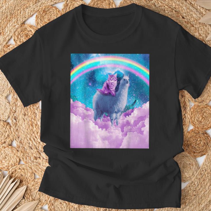 レインボーラマ-キャットラマ Tシャツ 高齢者への贈り物