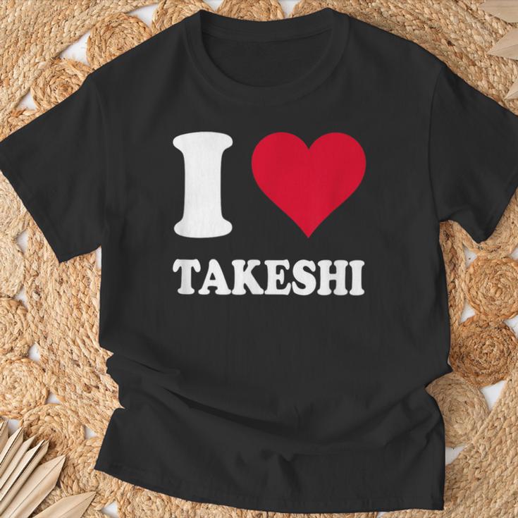 レッドハート I Love Takeshi Tシャツ 高齢者への贈り物