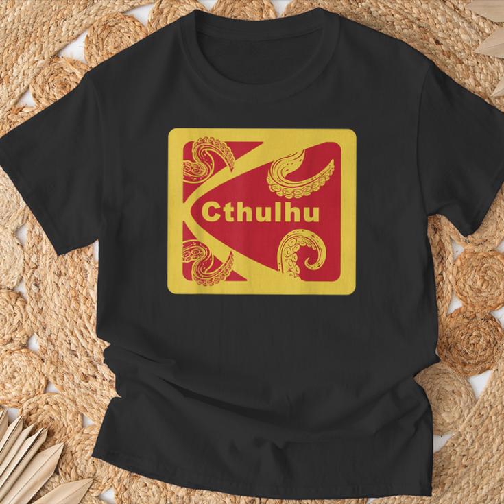 レトロ 1980年代のデザインスタイル クトゥルフと触手グラフィック Tシャツ 高齢者への贈り物