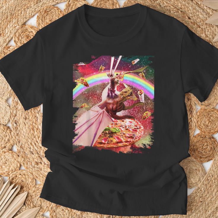 レーザーアイズ 宇宙 猫 ライディング ドラゴン Tシャツ 高齢者への贈り物