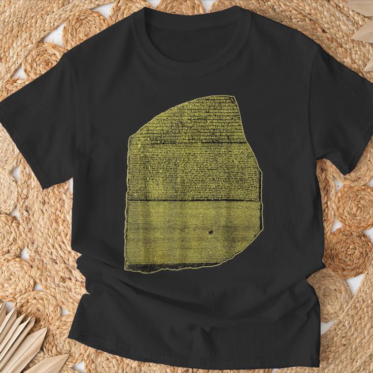 ロゼッタストーン エジプト象形文字 考古学 エジプト学 Tシャツ 高齢者への贈り物