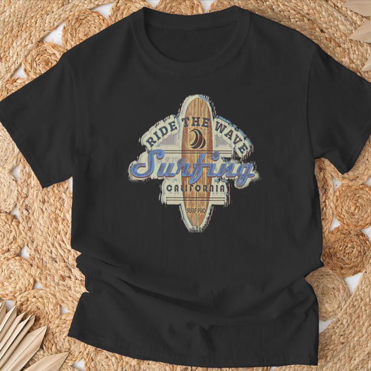 ロングボードサーフボードサーフィンサーファーレトロヴィンテージカリフォルニアusa 長袖tシャツ Tシャツ 高齢者への贈り物