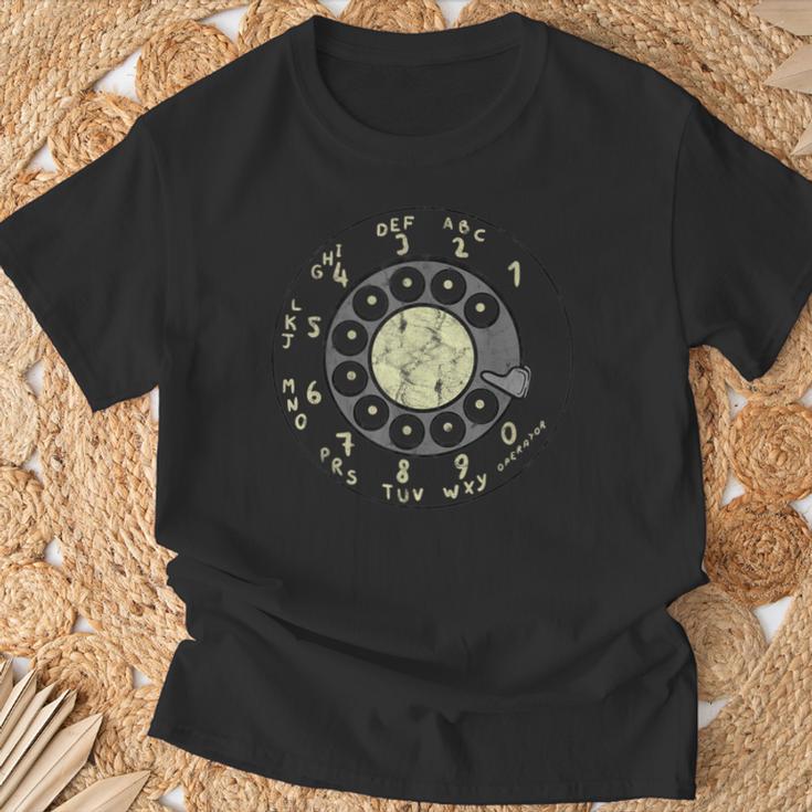 ロータリーダイヤルヴィンテージ古い電話番号 Tシャツ 高齢者への贈り物