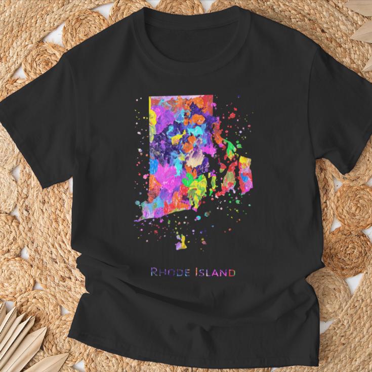 ロードアイランド州の地図 長袖tシャツ Tシャツ 高齢者への贈り物