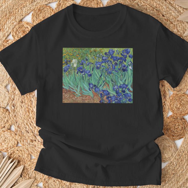 ヴィンセント・ファン・ゴッホによるアイリス1889 長袖tシャツ Tシャツ 高齢者への贈り物