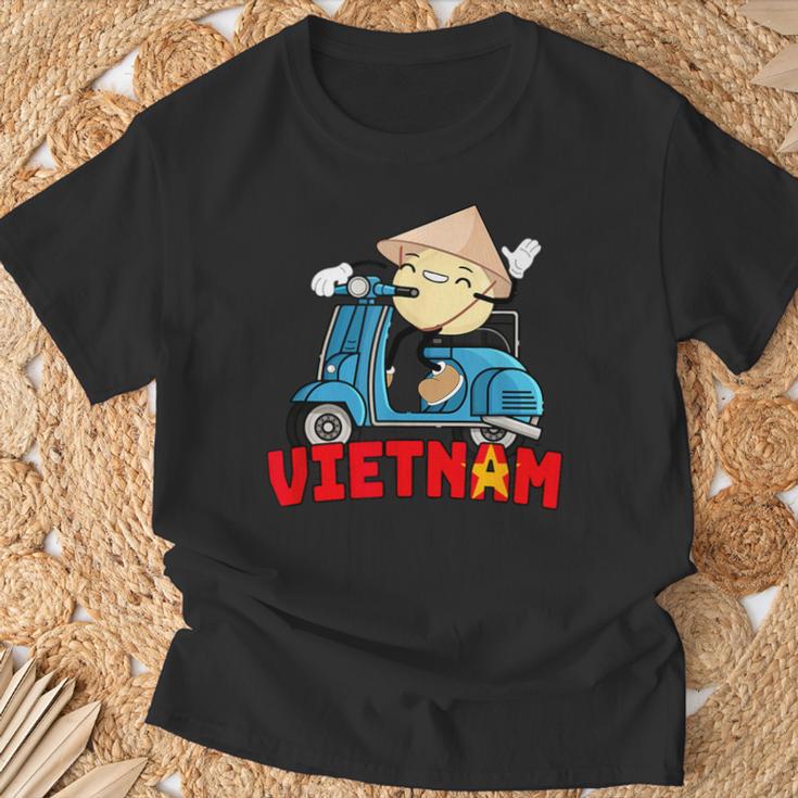 ヴィンテージ かわいい ベトナム バン バオ スクーター バイク 面白い食べ物 Tシャツ 高齢者への贈り物