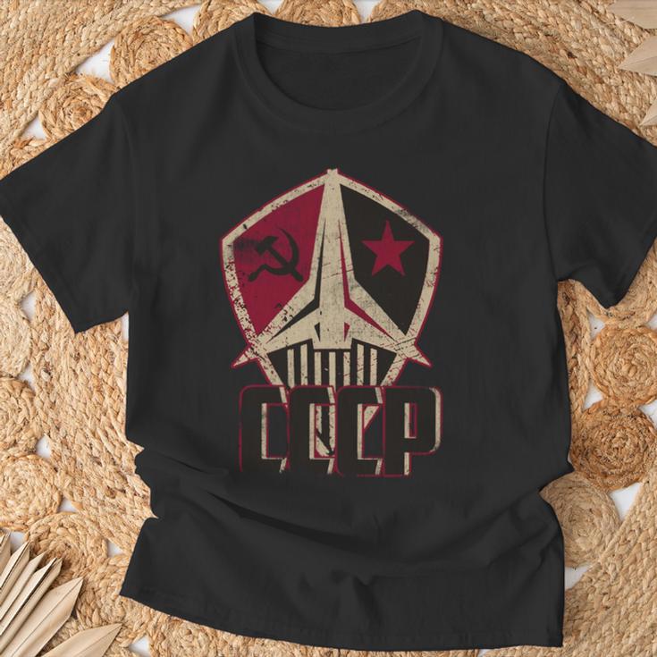 ヴィンテージソビエトロシアソ連スペースレトロアンティーク調cccp 長袖tシャツ Tシャツ 高齢者への贈り物